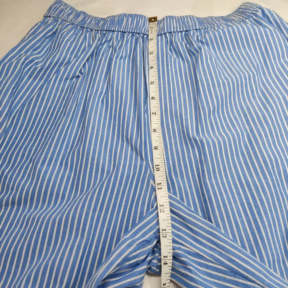 Anthropologie Boxer Pajama Style Pants Blue Stripe Medium Preppy Loungewear